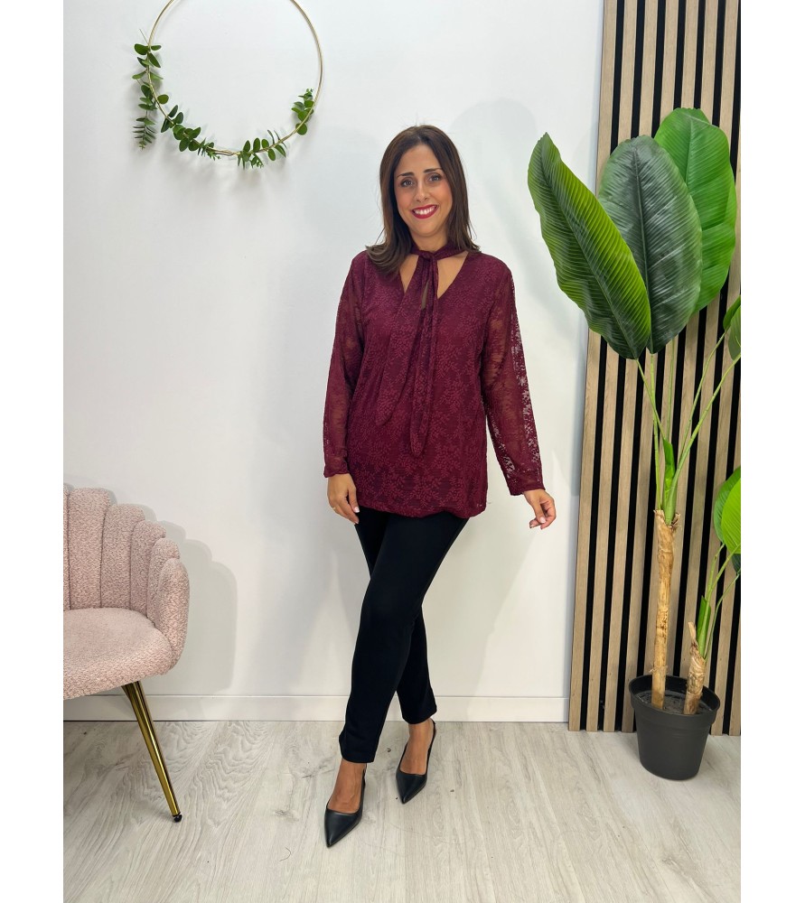 BLUSA CINTIA BURDEOS