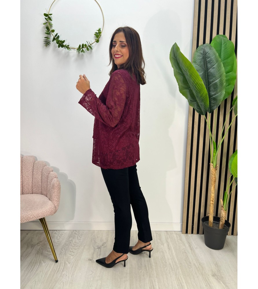 BLUSA CINTIA BURDEOS