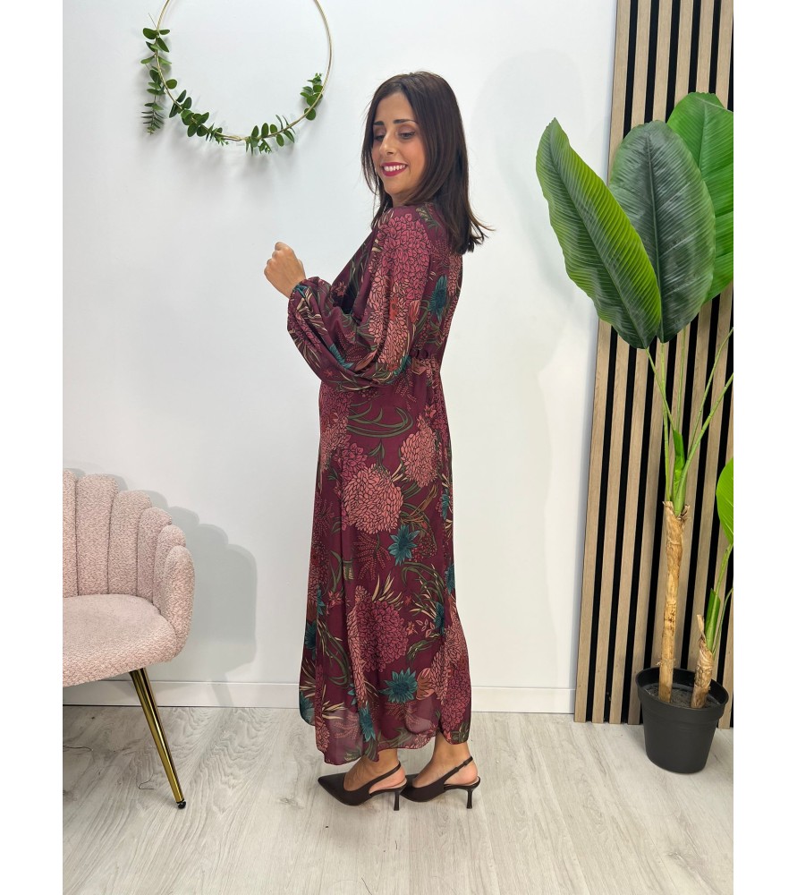 VESTIDO CUMBIA BURDEOS