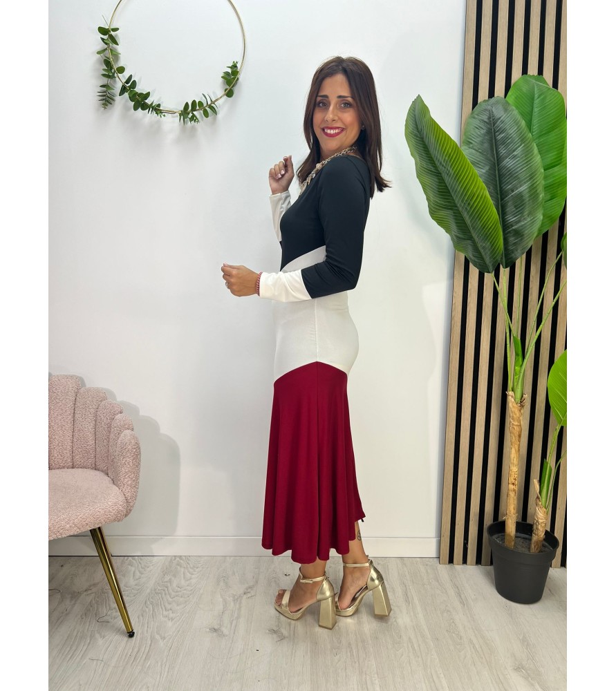 VESTIDO OLIVIA NEGRO BLANCO...