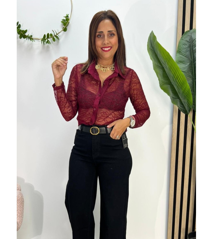 CAMISA MIRANDA BURDEOS