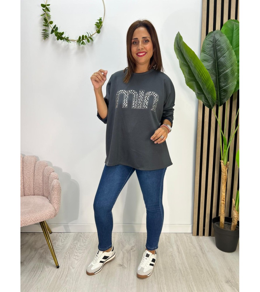 SUDADERA MINUTO GRÍS OSCURO