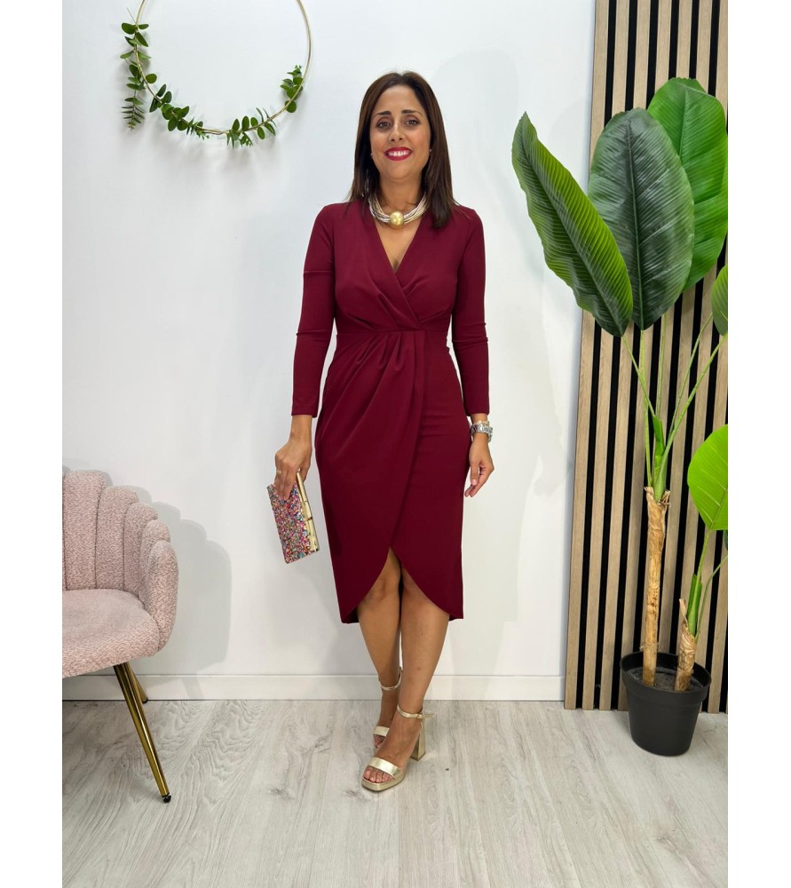 VESTIDO LOGAN BURDEOS