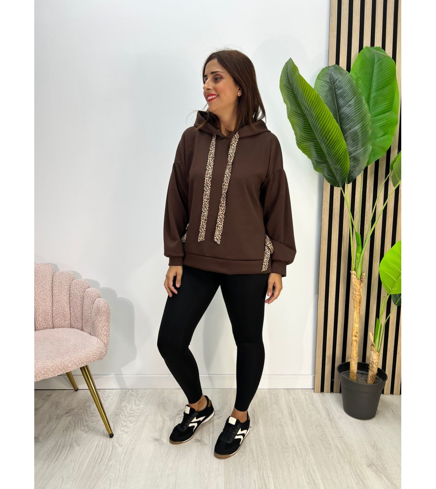SUDADERA JARDÍN CHOCOLATE