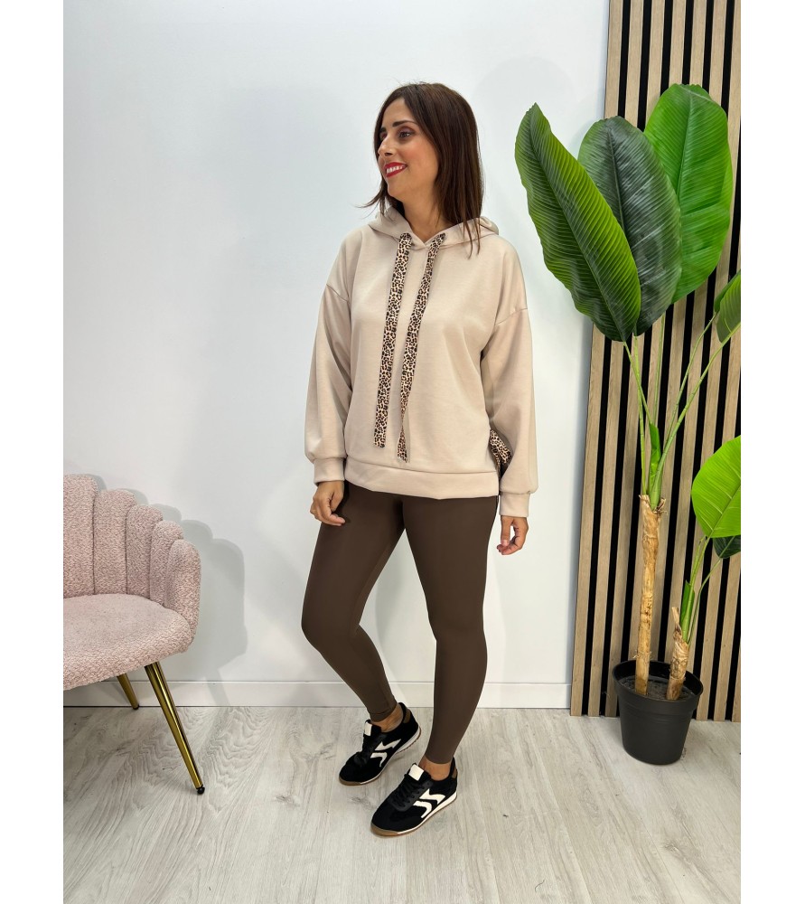 SUDADERA JARDÍN BEIGE