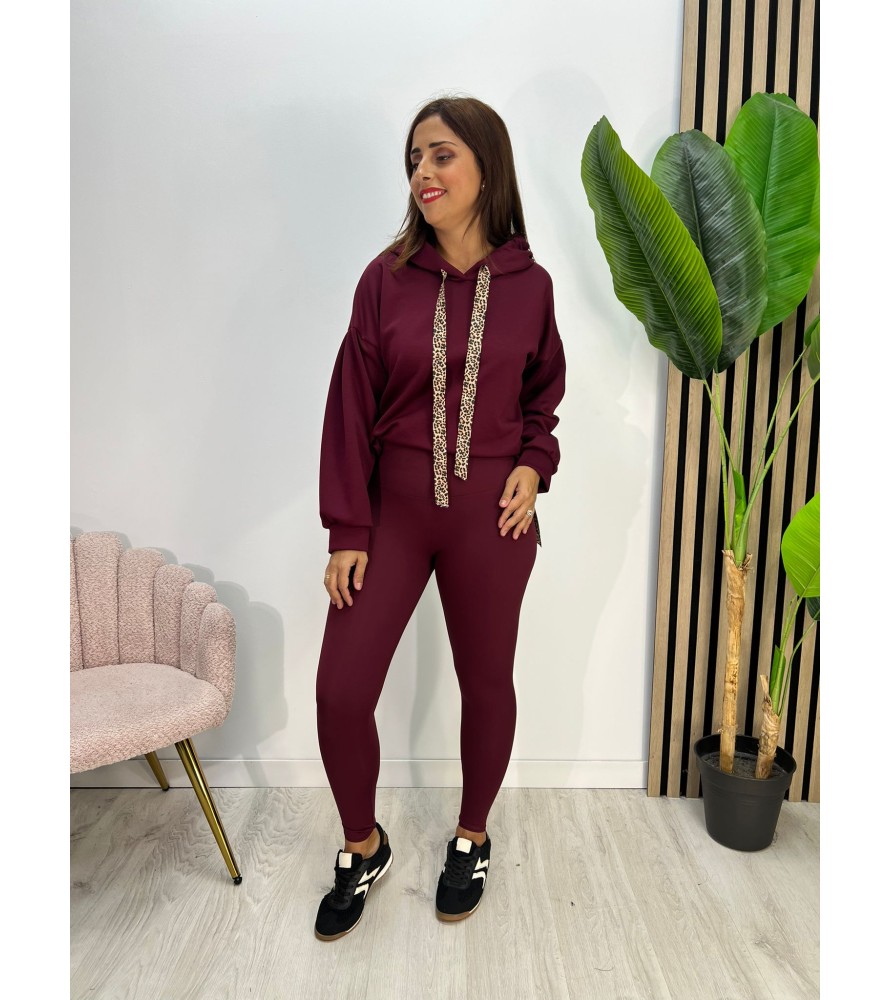 SUDADERA JARDÍN BURDEOS
