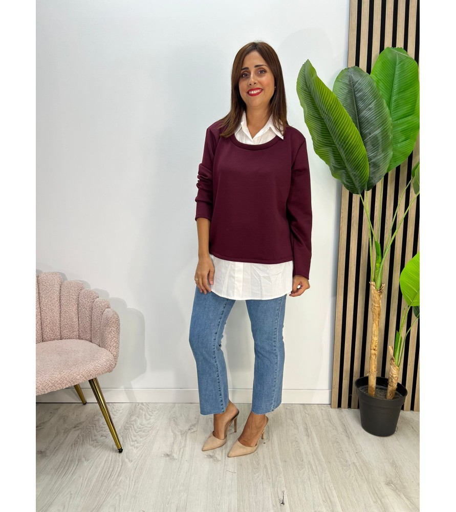 SUDADERA VIANA BURDEOS