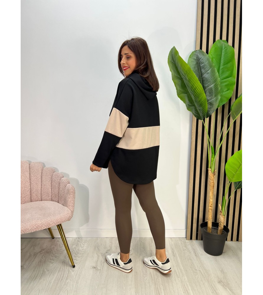 SUDADERA CLARA NEGRA