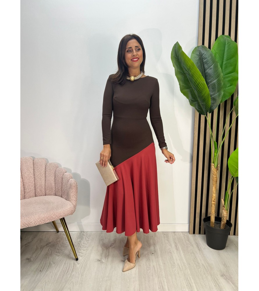 VESTIDO CHICLANA CHOCOLATE