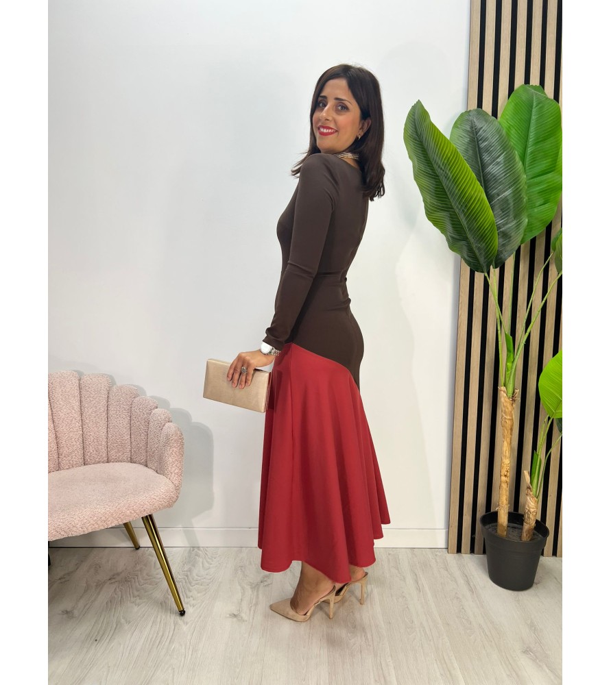 VESTIDO CHICLANA CHOCOLATE