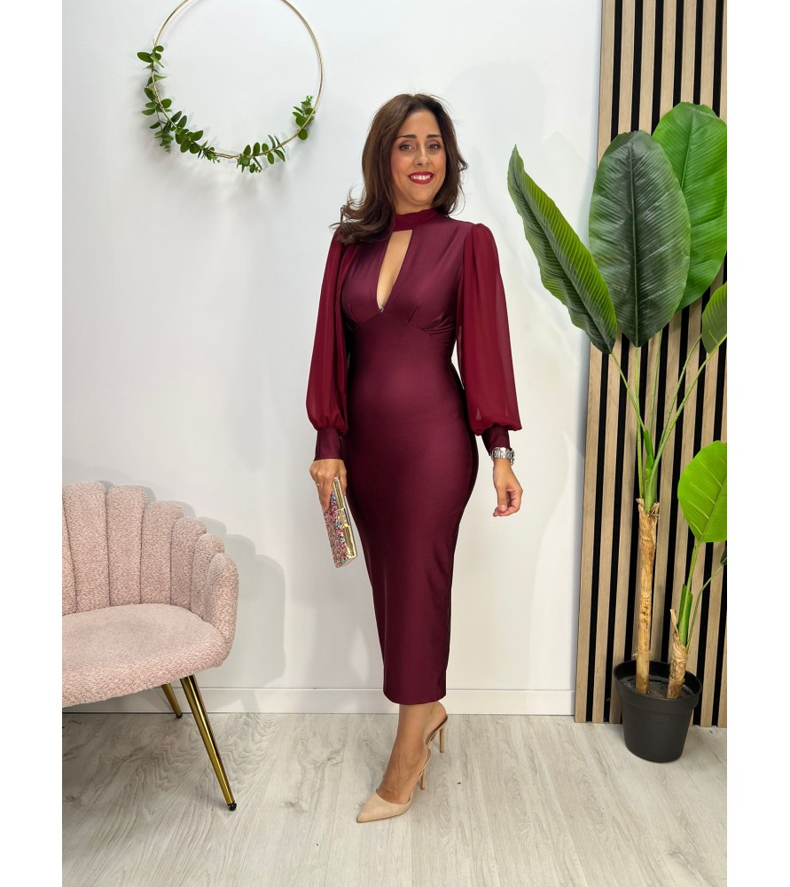 VESTIDO SALINA BURDEOS