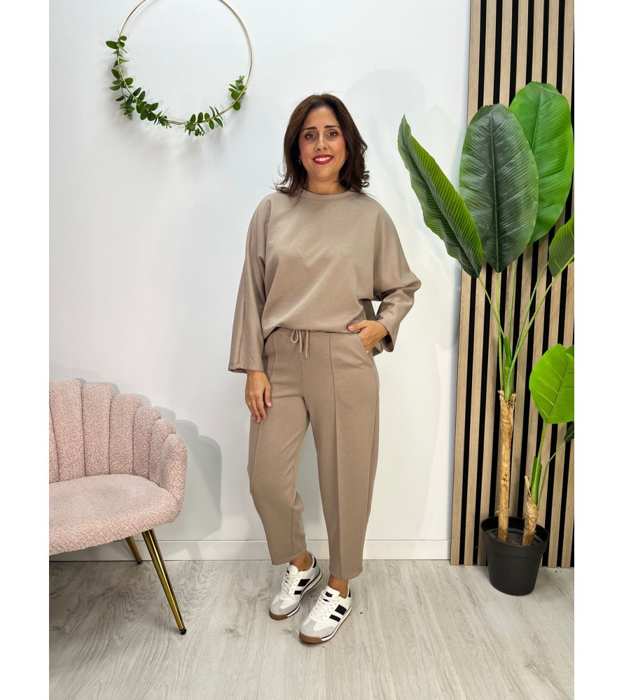 CONJUNTO SARA TAUPE MANGA...