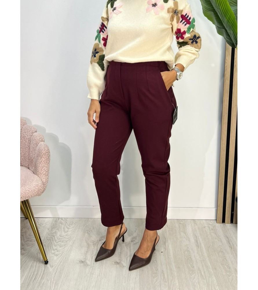 PANTALÓN BLOSON BURDEOS