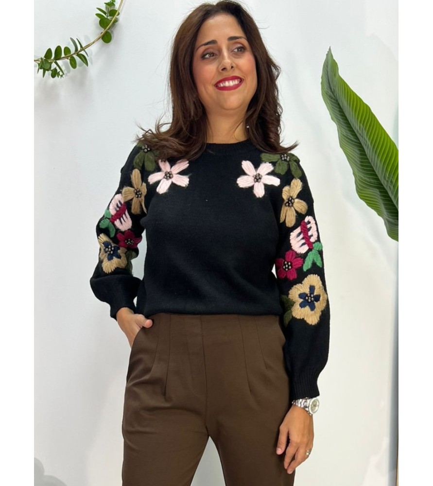 JERSEY FLORA NEGRO