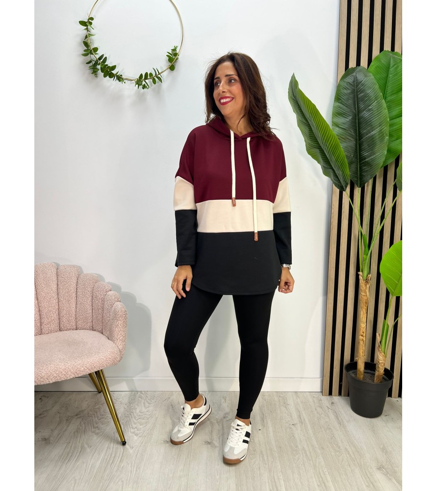 SUDADERA CLARA BURDEOS