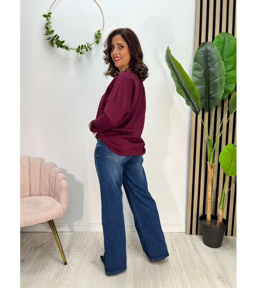 SUDADERA LOVE BURDEOS