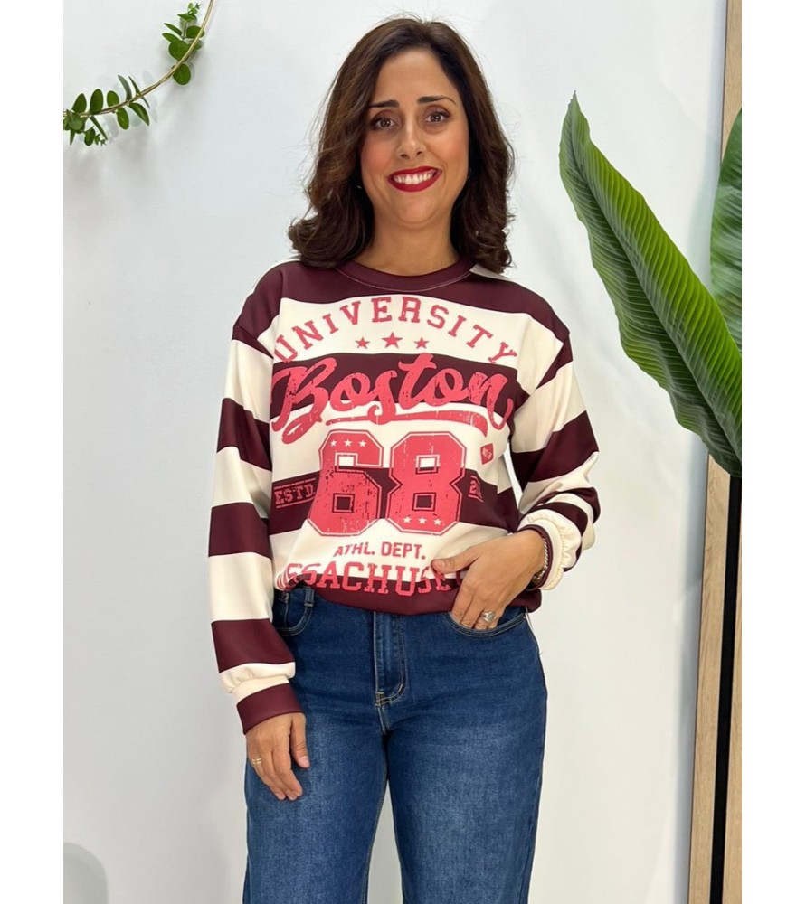 SUDADERA BOSTON BURDEOS