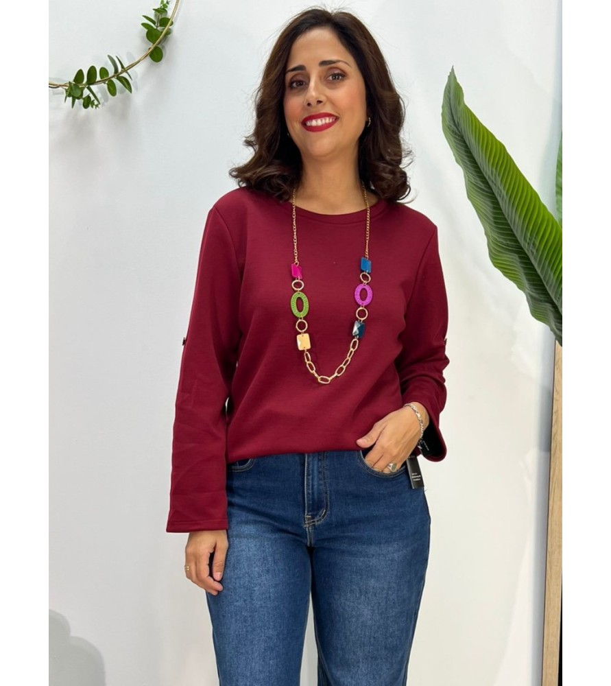 SUDADERA ROMA BURDEOS