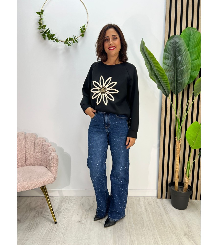 SUDADERA MARGARITA NEGRA