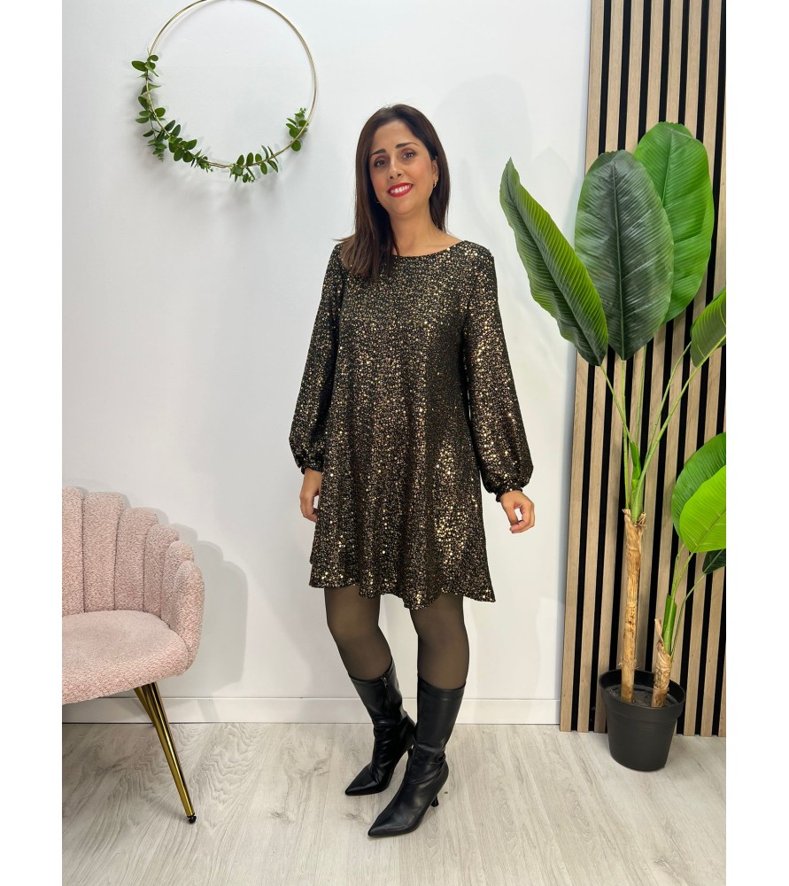 VESTIDO SELENA DORADO